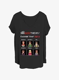 The Big Bang Theory Choose Your Nerd Womens T-Shirt Plus