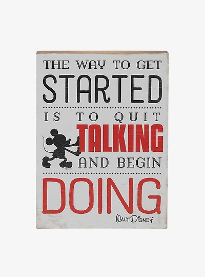 Disney Mickey Mouse Quit Talking And Begin Doing Wood Wall Decor