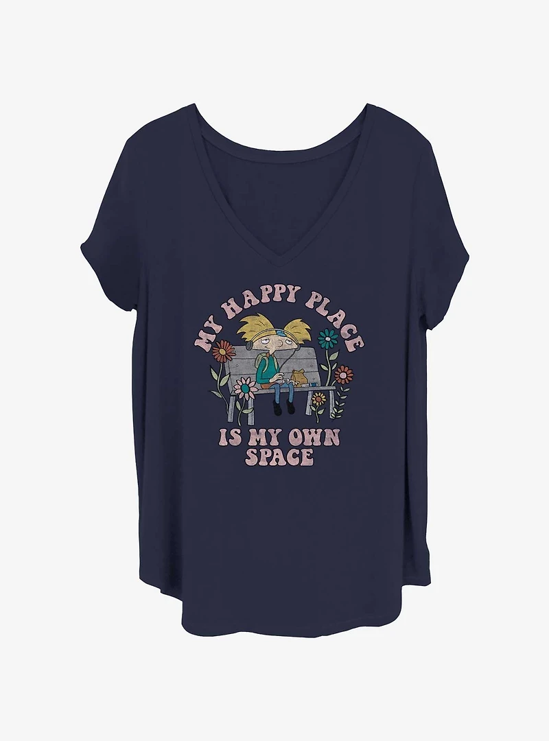 Nickelodeon Hey Arnold My Happy Place Womens T-Shirt Plus