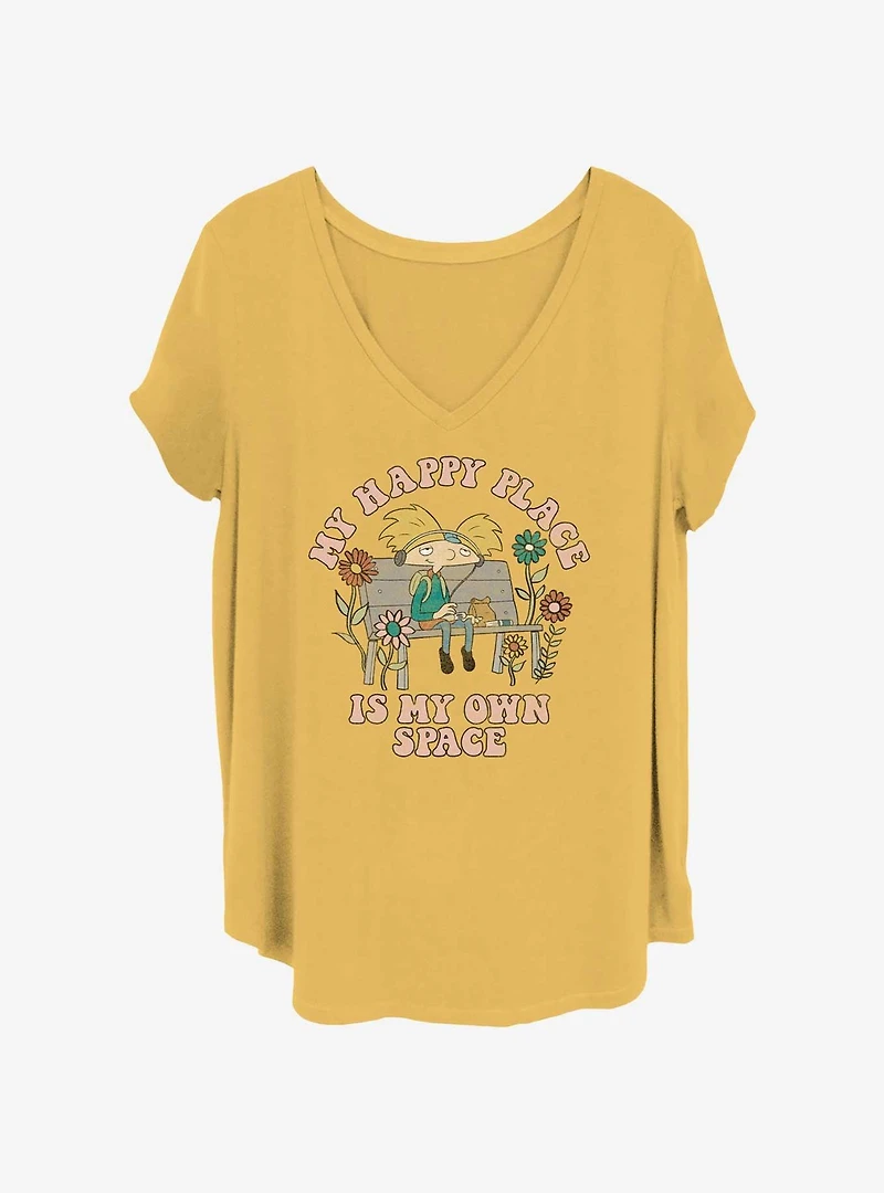 Nickelodeon Hey Arnold My Happy Place Womens T-Shirt Plus