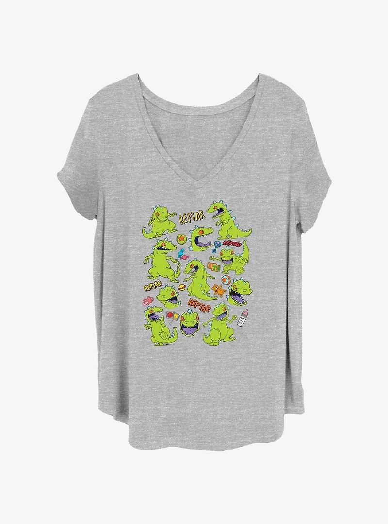 Rugrats Reptar Textbook Womens T-Shirt Plus