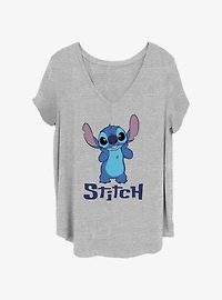 Disney Lilo & Stitch Bashful Smile Womens T-Shirt Plus