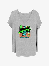 Disney Lilo & Stitch Surf Run Womens T-Shirt Plus