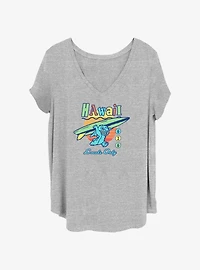 Disney Lilo & Stitch Surf Run Womens T-Shirt Plus