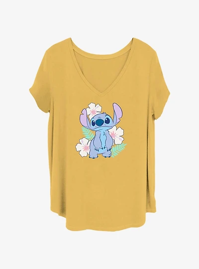 Disney Lilo & Stitch Flower Set Womens T-Shirt Plus