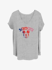 Disney Mickey Mouse Gradient Womens T-Shirt Plus