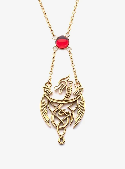 House of the Dragon 3 Dragon Pendant With Gem Necklace