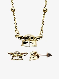 Star Wars: The Mandalorian Grogu Necklace And Earing Set