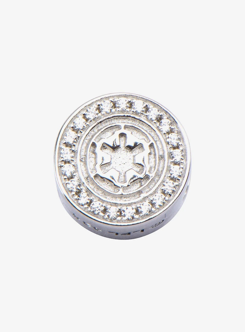Star Wars Galactic Empire Symbol with Clear CZ Bead Charm