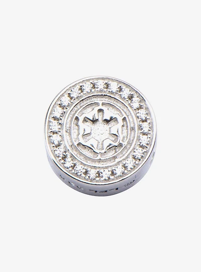 Star Wars Galactic Empire Symbol with Clear CZ Bead Charm
