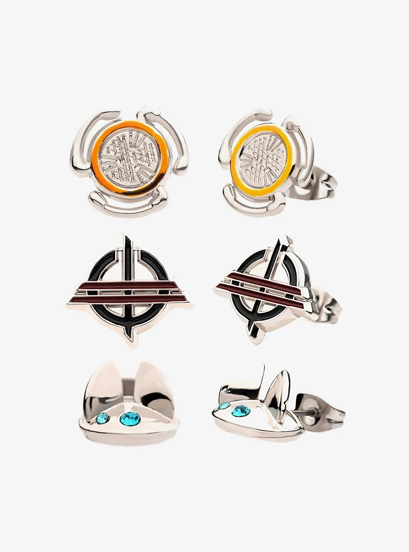 Star Wars Base Metal Obi-Wan 3 Pairs Stud Earrings with Post Set