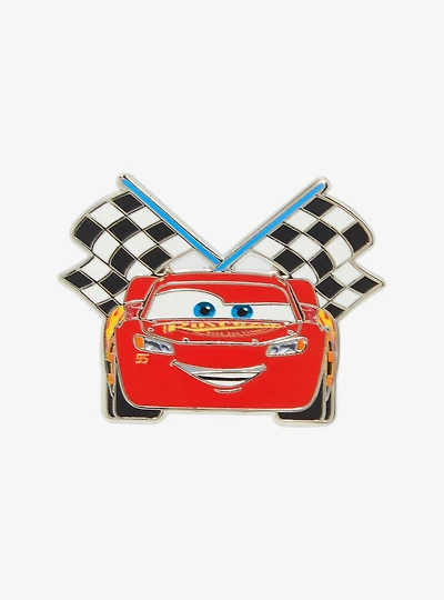 Disney Pixar Cars Lightning McQueen Checkered Flag Enamel Pin
