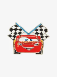 Disney Pixar Cars Lightning McQueen Checkered Flag Enamel Pin