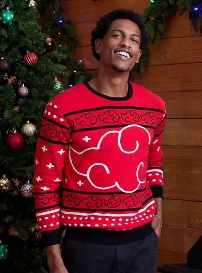 Naruto Shippuden Akatsuki Cloud Holiday Sweater — BoxLunch Exclusive