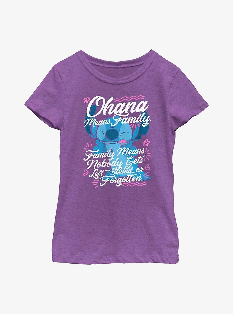 Disney Lilo & Stitch Ohana Means Family Youth Girls T-Shirt