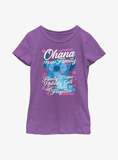 Disney Lilo & Stitch Ohana Means Family Youth Girls T-Shirt