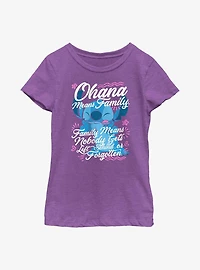 Disney Lilo & Stitch Ohana Means Family Youth Girls T-Shirt