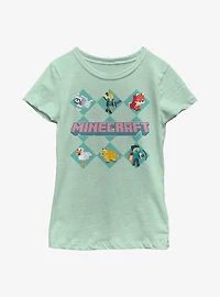 Minecraft Characters Argyle Style Youth Girls T-Shirt