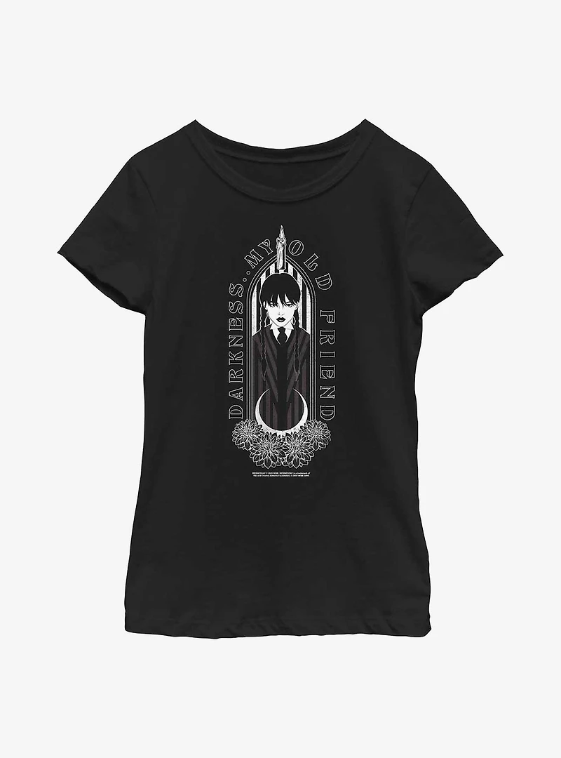 Wednesday Darkness My Old Friend Youth Girls T-Shirt