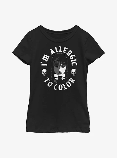 Wednesday I'm Allergic To Color Youth Girls T-Shirt