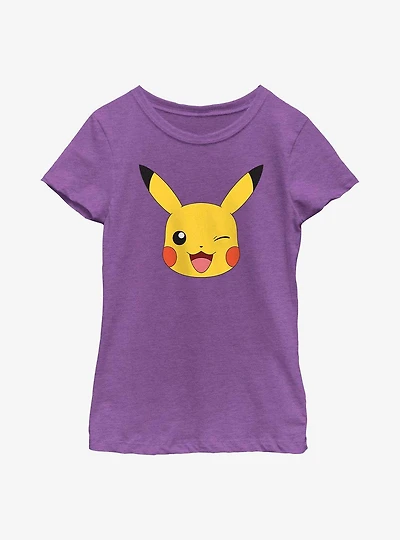 Pok?mon Pikachu Big Face Youth Girls T-Shirt