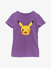 Pok?mon Pikachu Big Face Youth Girls T-Shirt