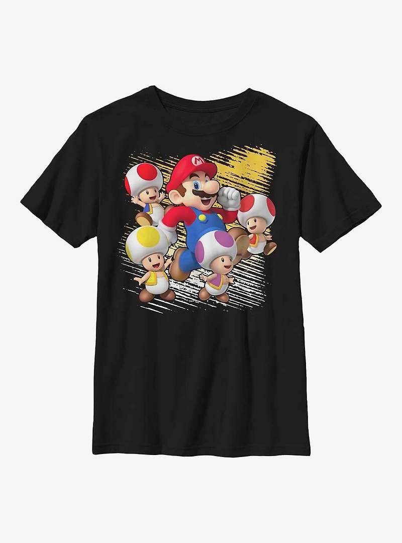 Nintendo Super Mario Toad Squad Running Youth T-Shirt