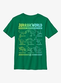 Jurassic Park Dinosaur Identification Chart Gradient Youth T-Shirt