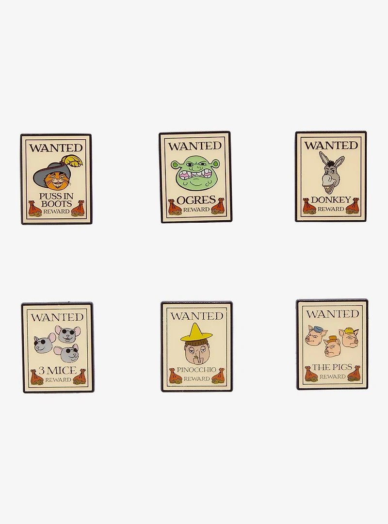 DreamWorks Shrek Wanted Poster Blind Box Enamel Pin — BoxLunch Exclusive