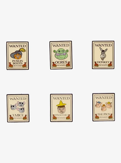 DreamWorks Shrek Wanted Poster Blind Box Enamel Pin — BoxLunch Exclusive