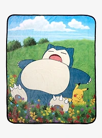 Pokémon Snorlax & Pikachu Sleeping Fleece Throw - BoxLunch Exclusive