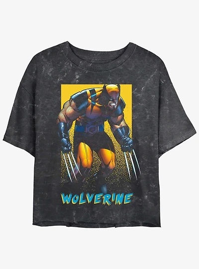 Wolverine Claws Out Poster Womens Mineral Wash Crop T-Shirt