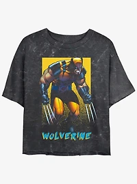 Wolverine Claws Out Poster Womens Mineral Wash Crop T-Shirt