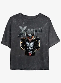Wolverine Adamantium Rage Womens Mineral Wash Crop T-Shirt