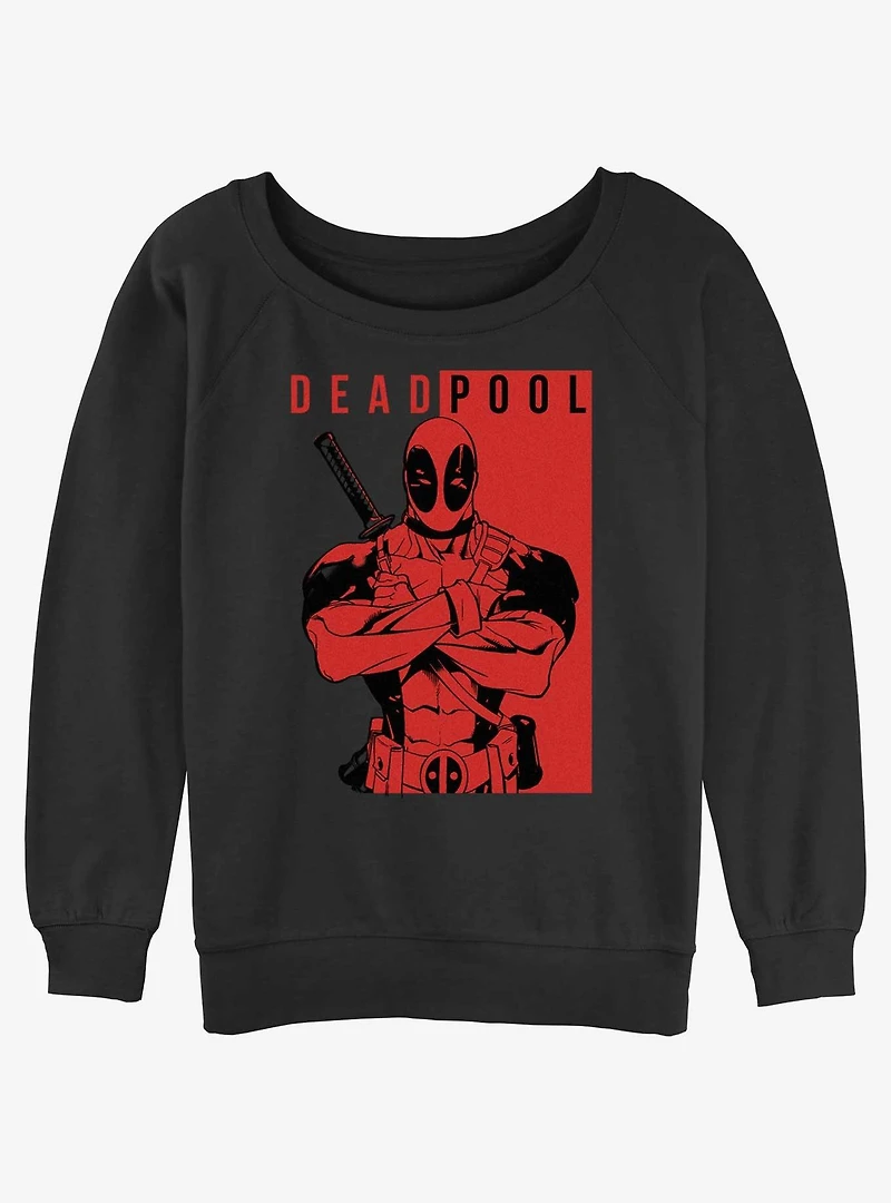 Marvel Deadpool Police Womens Slouchy Sweatshirt