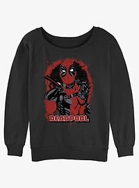 Marvel Deadpool Painted Merc Womens Slouchy Sweatshirt