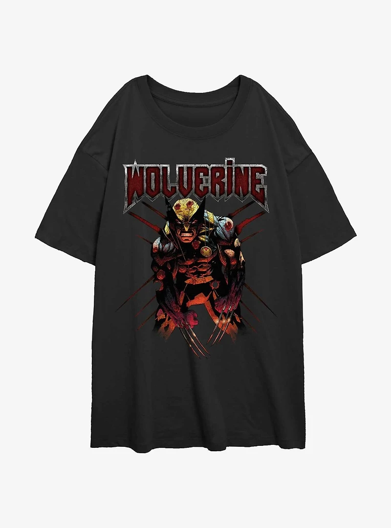 Wolverine Still Standing Womens Oversized T-Shirt