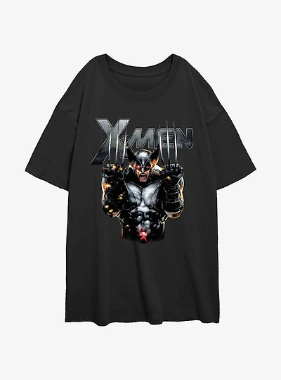 Wolverine Adamantium Rage Womens Oversized T-Shirt