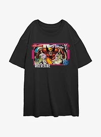 Wolverine Super Hero Womens Oversized T-Shirt