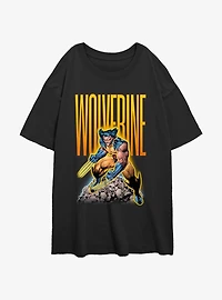 Wolverine Skull Pile Womens Oversized T-Shirt