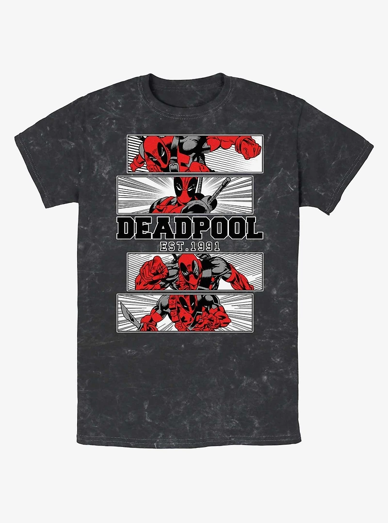 Marvel Deadpool Action Panels Mineral Wash T-Shirt