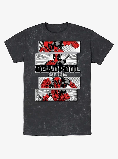 Marvel Deadpool Action Panels Mineral Wash T-Shirt