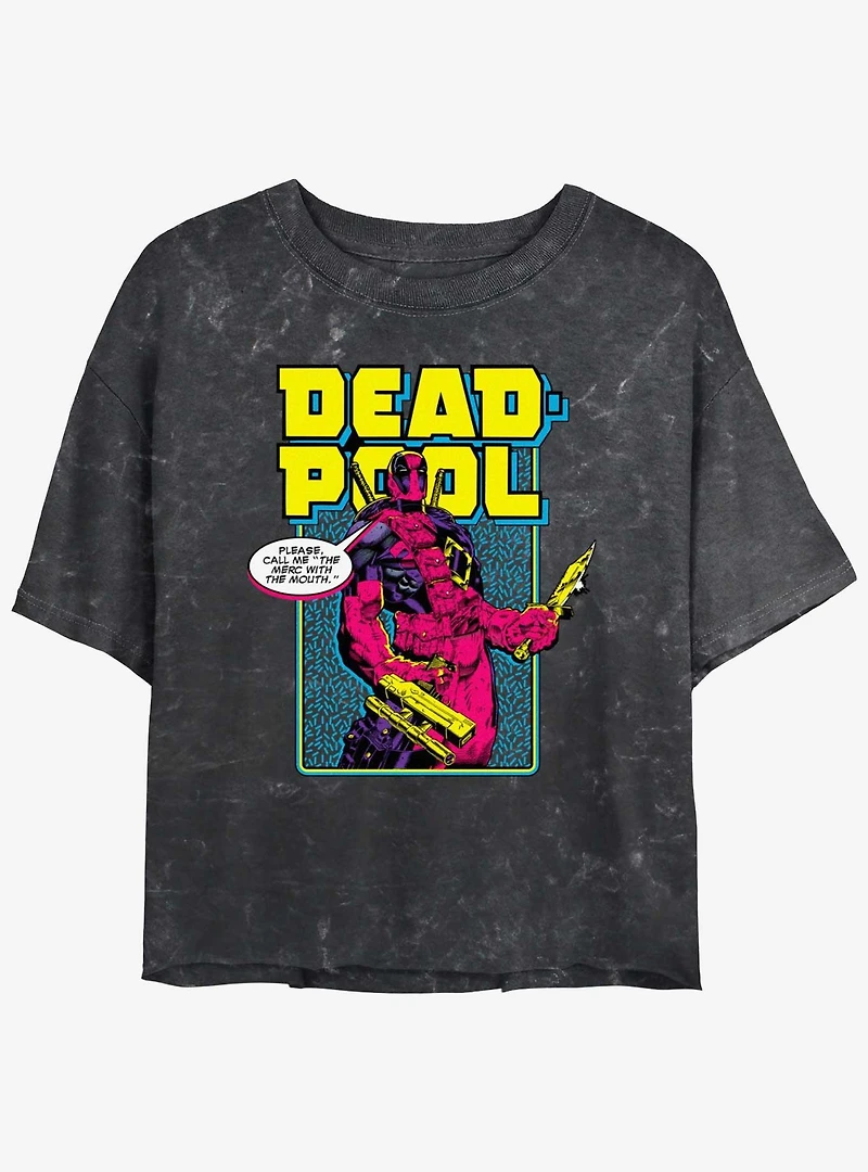 Marvel Deadpool Name Change Womens Mineral Wash Crop T-Shirt