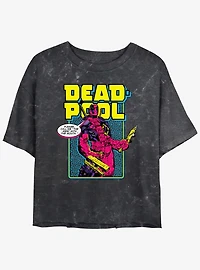 Marvel Deadpool Name Change Womens Mineral Wash Crop T-Shirt