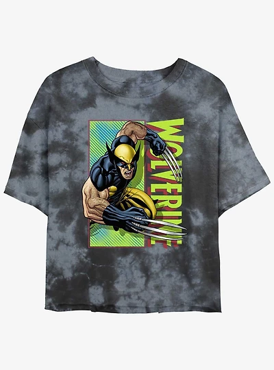 Wolverine Attack Panel Womens Tie-Dye Crop T-Shirt