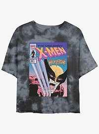 Wolverine The Uncanny X-Men Comic Cover Womens Tie-Dye Crop T-Shirt