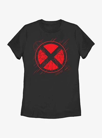 Marvel X-Men '97 Jubilee And Sunspot Silhouette Womens T-Shirt