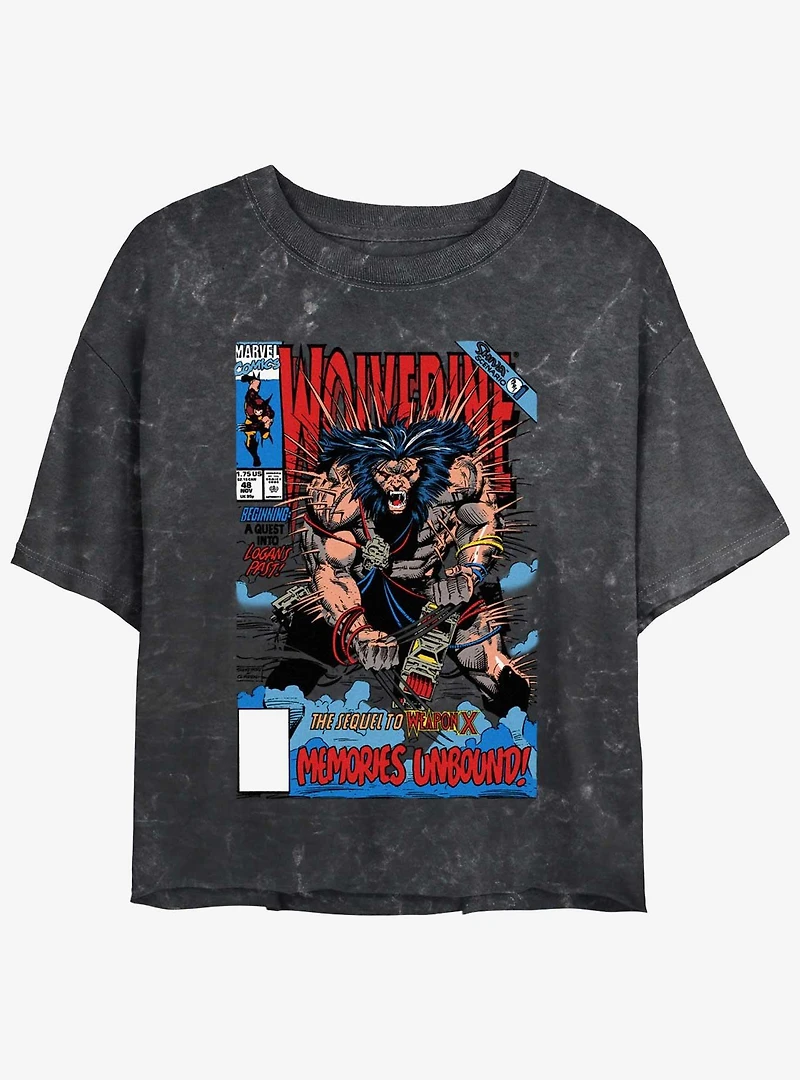 Wolverine Wolvey 48 Comic Cover Womens Mineral Wash Crop T-Shirt