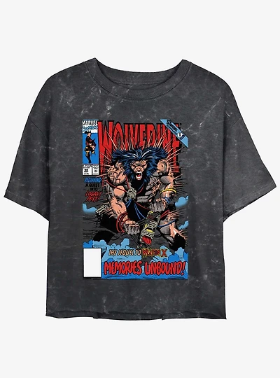 Wolverine Wolvey 48 Comic Cover Womens Mineral Wash Crop T-Shirt