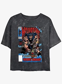 Wolverine Wolvey 48 Comic Cover Womens Mineral Wash Crop T-Shirt
